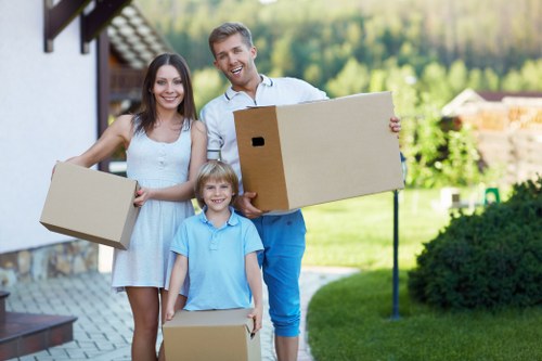Loading furniture into a hired removal truck